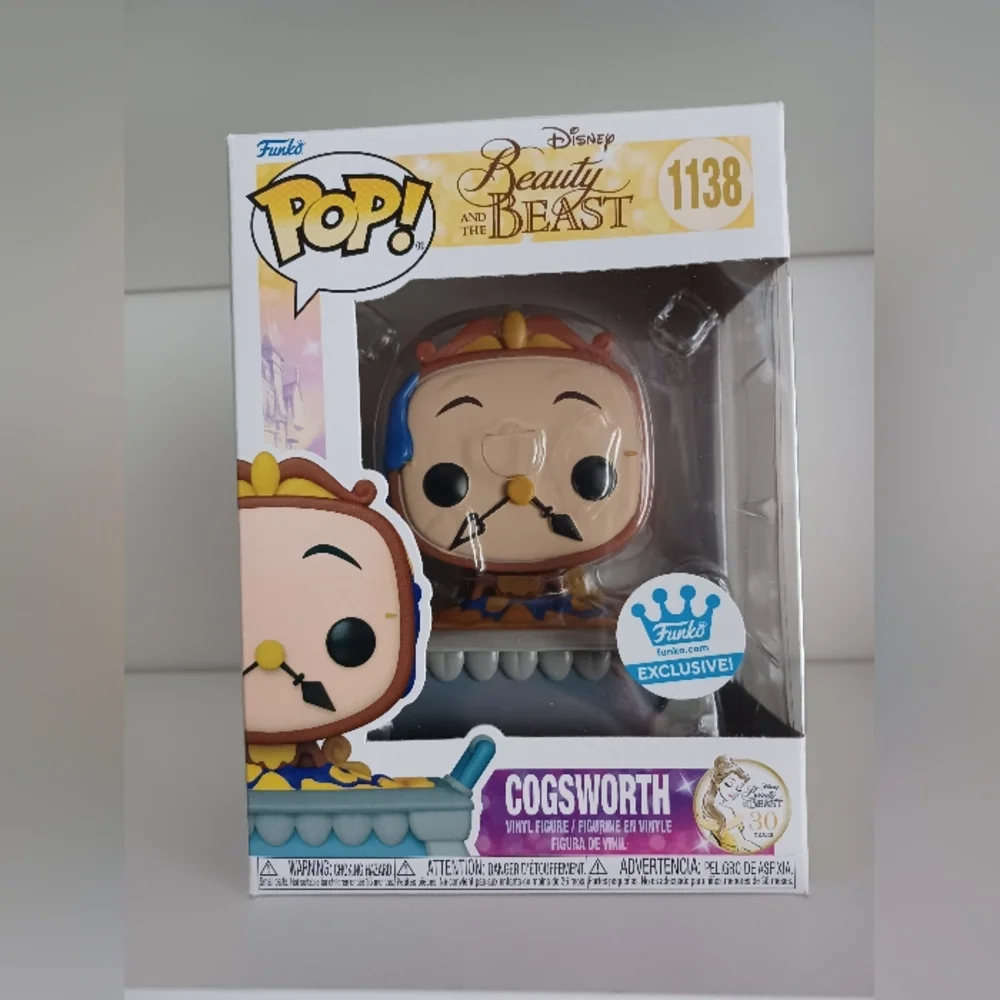 Disney Cogsworth From Beauty And The Beast 1138 Exclusive Vinyl Figure Funko Pop